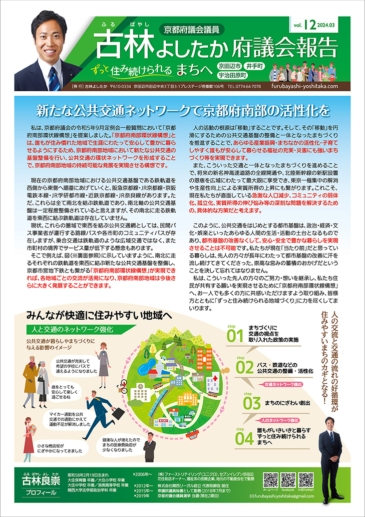 京都府議会議員 古林よしたか 環状線構想リーフレット